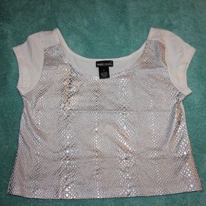 Silver crop top
